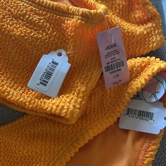 NWT Ardene Swim Bright Orange Textured Bikini Set - Picture 4 of 9